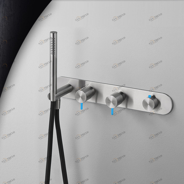 Смеситель для душа матовая сталь с синей ручкой Toki Radomonte TKI51SCIL26