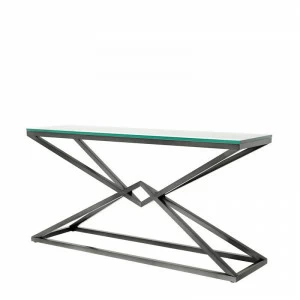 Консоль металлическая бронзовая со стеклянной столешницей Connor от Eichholtz EICHHOLTZ EICHHOLTZ 060961 Бронза;прозрачный
