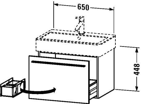 XL604205353 Тумбочка подвесная X-Large #XL6042 650 x 443 мм Каштан темный, декор Duravit - Вид №1