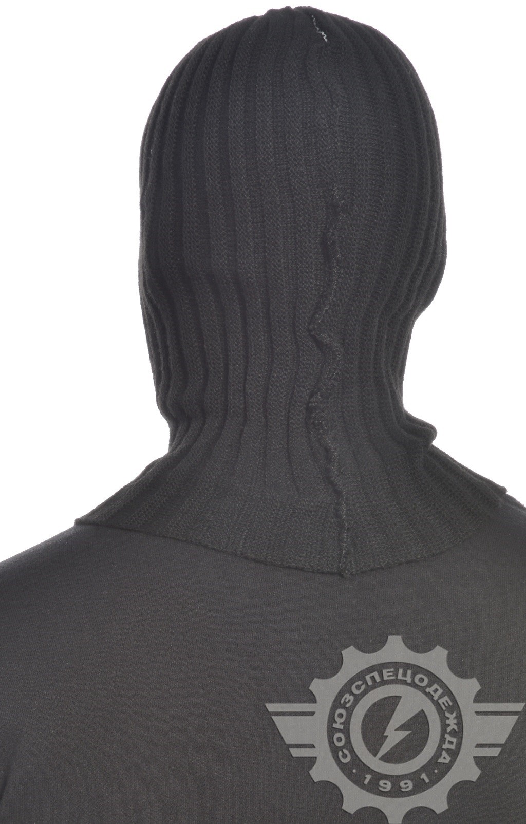 59725 Шлем-маска трикотажная с прорезями черная  Головные уборы  размер Спецодежда  - Вид №4