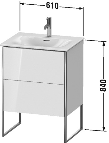 XS452206060 Тумбочка напольная XSquare #XS4522 610 x 478 мм Серо-коричневый шелковисто-матовый лак Duravit - Вид №1