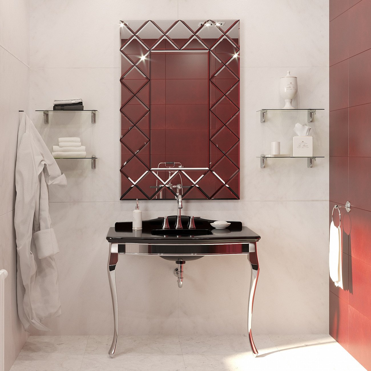 Зеркало венецианское с фацетом "Квин" GRAUM ДИЗАЙНЕРСКИЕ 304116 Зеркальный  - Вид №1