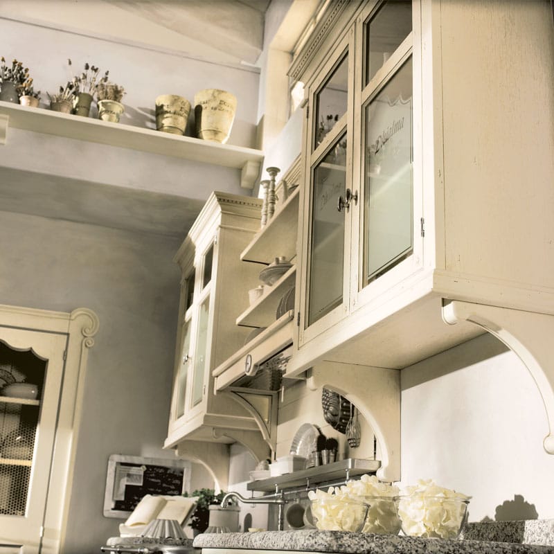 Встроенная лакированная кухня с полуостровом Marchi Cucine Country Chic ARCH-00028340 - Вид №4