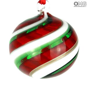 2635 ORIGINALMURANOGLASS Ёлочный шар Fantasy - спираль - MURANO GLASS XMAS 10 см