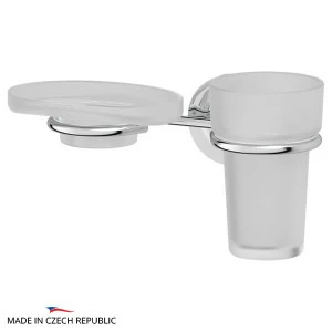 Держатель с матовыми мыльницей и стаканом Ellux ELEGANCE ELE 008-C02