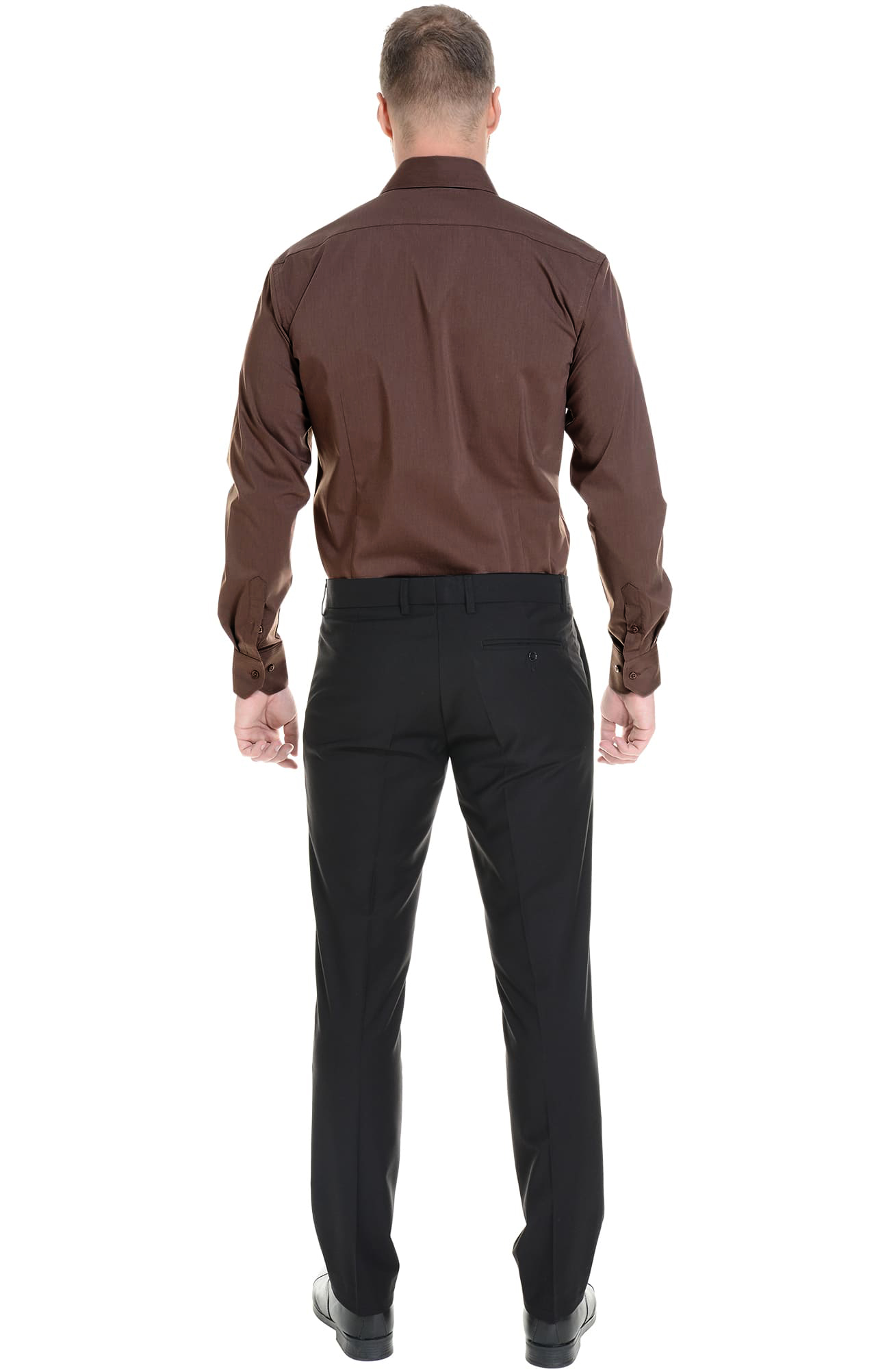 62449 Рубашка мужская  chocolate El-Risto  Корпоративная одежда  размер 39/176-182  - Вид №3