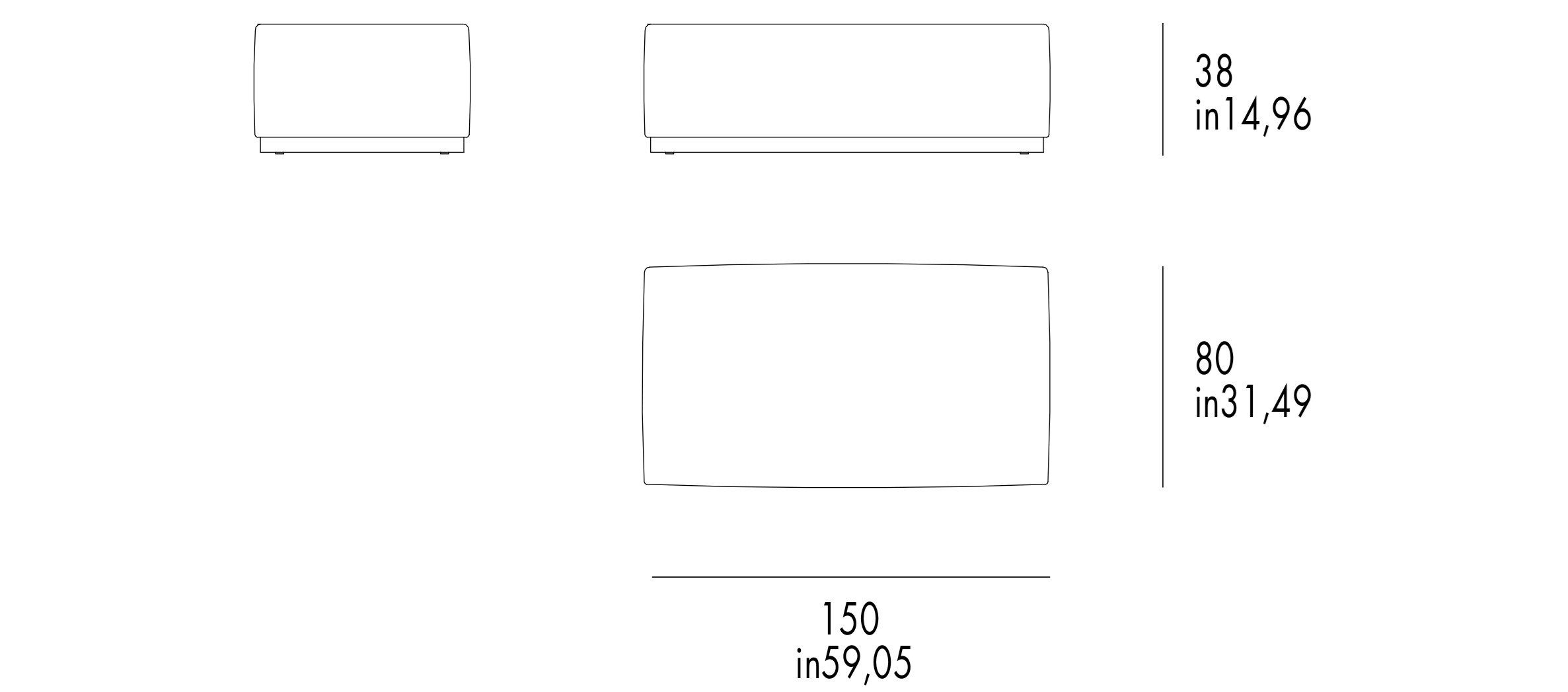 Прямоугольный пуф Grilli ANNY ARCH-00053787 - Вид №2