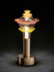 Настольная лампа с батарейным питанием из муранского стекла