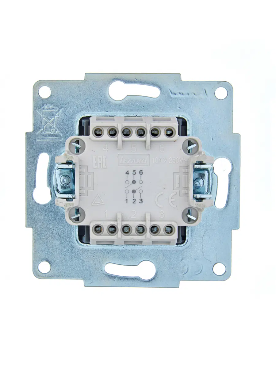 ASTI Выключатель проходной двойной платина механизм LEZARD 7081-3588-106 - Вид №1