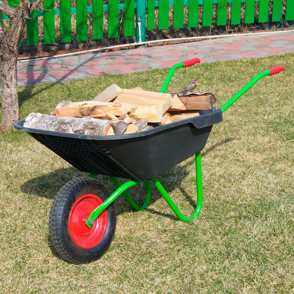 Тачка садовая одноколесная 2-в-1 70 л/70 кг цвет черный ПАВЛОВСКАЯ ЗАРЯ STLM-2164751 - Вид №4