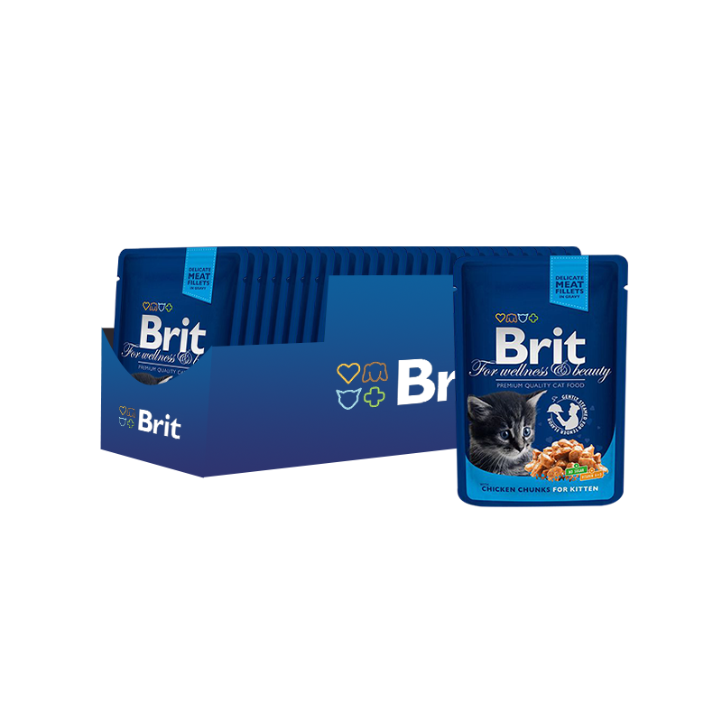 ПР0036735*24 Корм для котят Premium Cat Курица конс. пауч 100г (упаковка - 24 шт) Brit 
