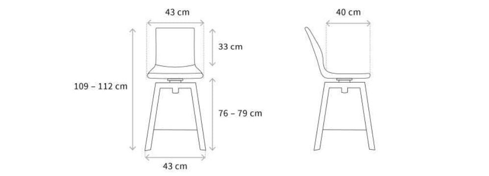 Поворотный барный стул со спинкой Wagner W-Cube ARCH-00121107 - Вид №5