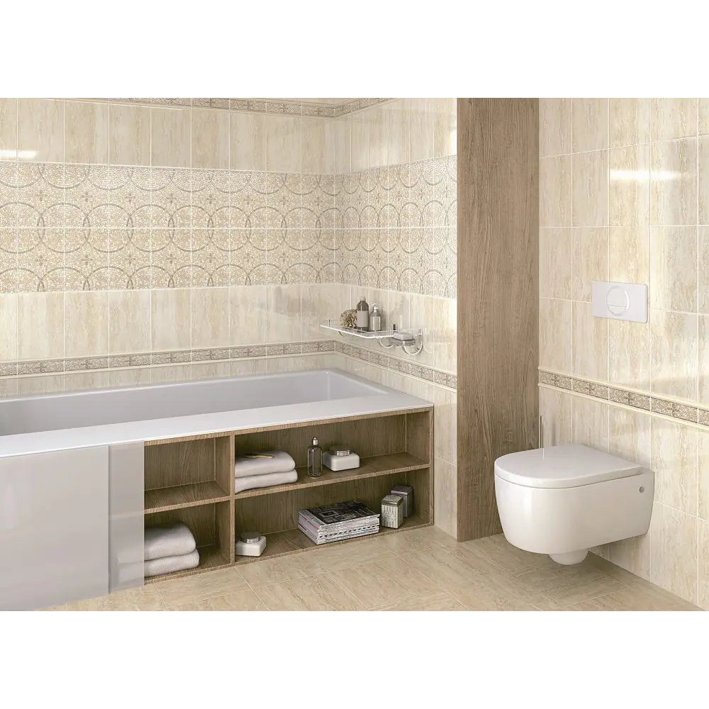 Декор «Травертин» 20х30 см цвет бежевый Kerama Marazzi STLM-2146191 - Вид №4