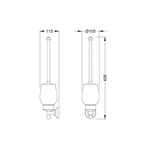 Apollo KEA16531ORB Ёршик для туалета с держателем krausru  - Вид №3