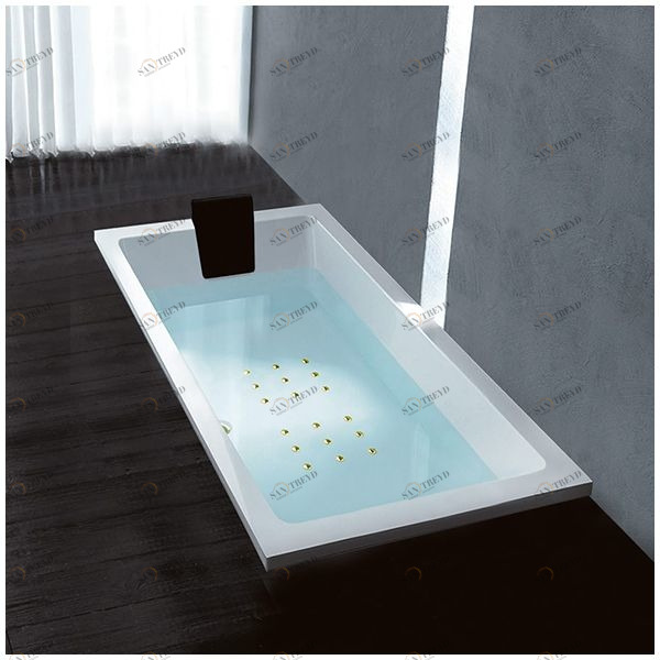 Ванна Gruppo treesse Quadra 150 V070C-SX-Z белая с золотой фурнитурой с аэромассажем прямоугольная встроенная левая STAV070CSXZ