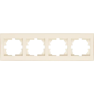 Рамка для розеток и выключателей Lezard Rain горизонтальная 4 поста цвет бежевый