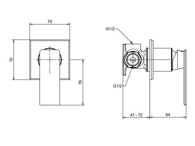 Смеситель для душа из хромированной латуни Bugnatese ателье ARCH-00015037 - Вид №1