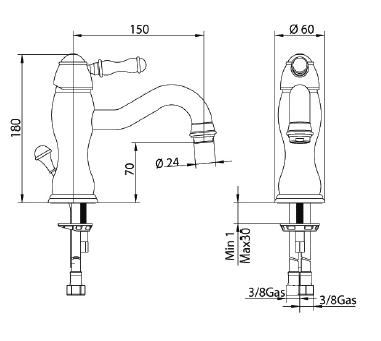 852620ZZ00 Смеситель Bandini Antico Santreyd - Вид №1