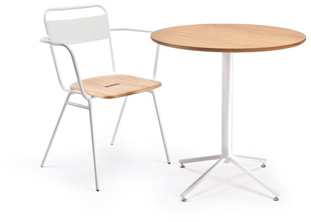 Deadgood Круглый стол из стали и дерева с основанием 4 звезды Working girl Wg8s - Вид №1