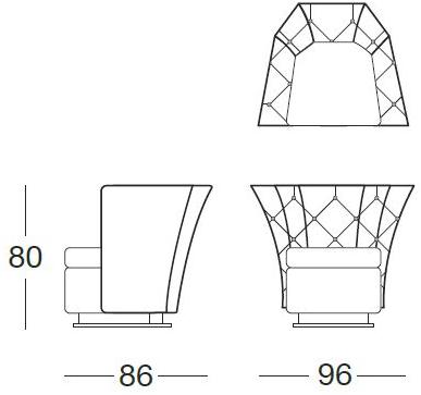 Longhi Кресло из мягкой ткани Loveluxe X 660 - Вид №5