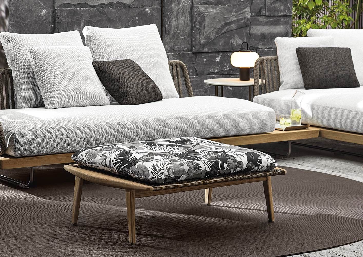 Уличная скамейка из тика и синтетического волокна Minotti Fynn Outdoor ARCH-00136813 - Вид №4