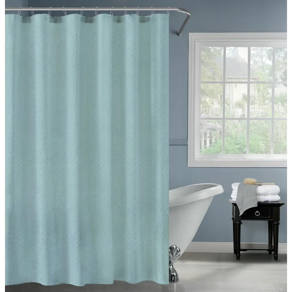 Штора для душа Swensa Istra бирюзовая 180x180 см с водоотталкивающей пропиткой 89399575 STLM-1578861