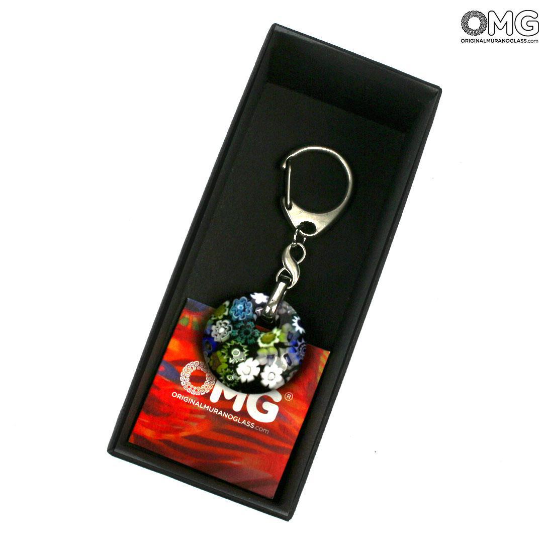 3801 ORIGINALMURANOGLASS Брелок Миллефиори круглый - муранское стекло OMG 9 см  - Вид №1
