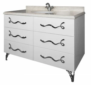 Тумба LAURA 120 Белый глянец Хром