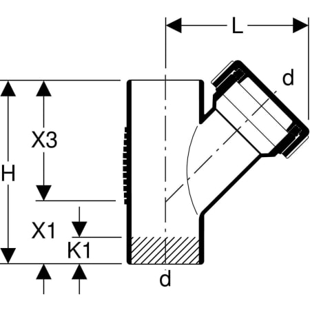 307.345.14.1 Ревизия Geberit Silent-db20 45°, с круглым окном технического обслуживания Geberit  - Вид №2