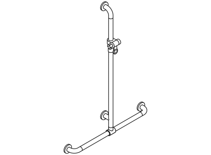 801.35.42054 Поручень для душа с выдвижным держателем для душа HEWI WARM TOUCH  - Вид №2