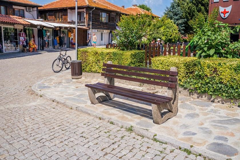 ENCHO ENCHEV - ETE Скамейка из бетона и дерева со спинкой  39  - Вид №6