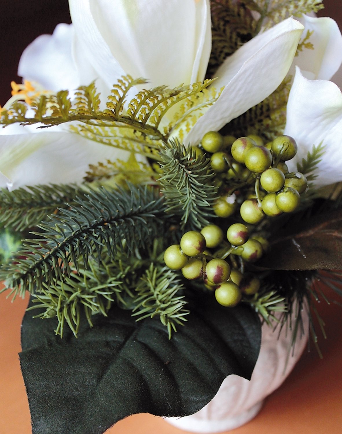 1477 778 a3 Композиция из искусственного амариллиса, горшок, 25 см, Ø 30 см, бежево-белый H-andreas  - Вид №6