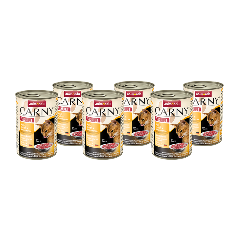 ПР0045429*6 Корм для кошек Carny Adult говядина, курица, утка конс. 400г (упаковка - 6 шт) Animonda 