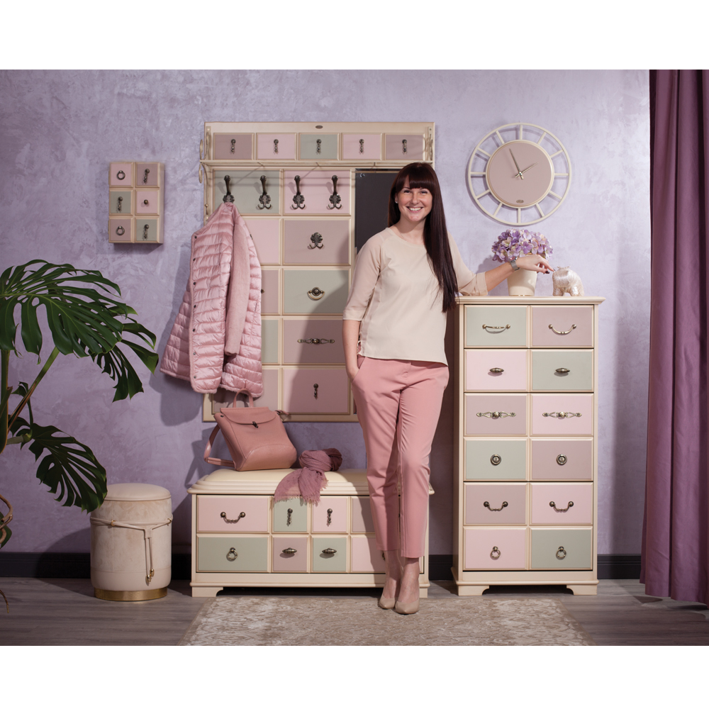 15005,11541 Настенная прихожая с обувницей Пандора 4 Акварель BOGACHO 4627139505198, 4627145741962 - Вид №1