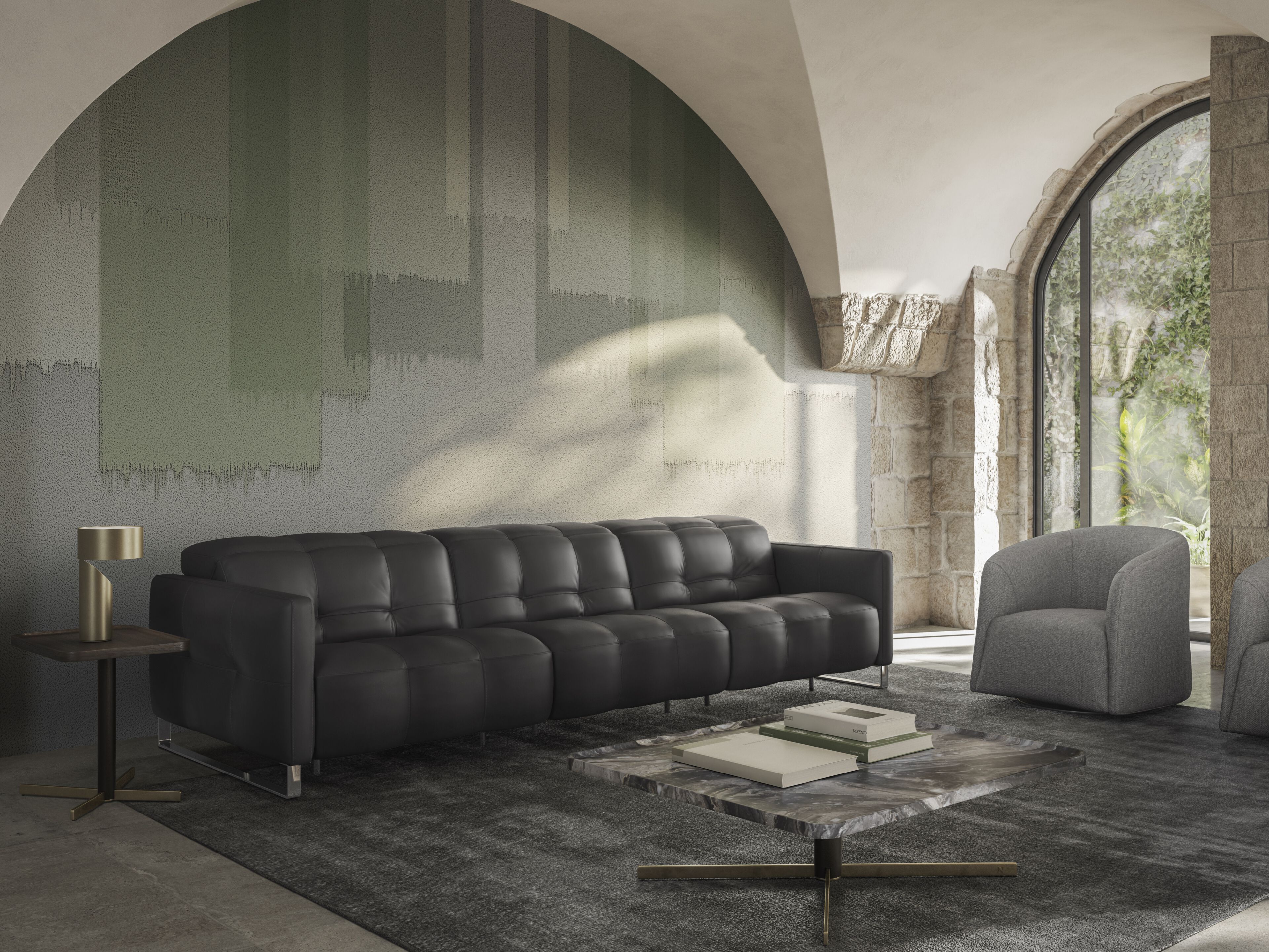 3-местный кожаный диван с электроприводом Natuzzi Italia Philo ARCH-00015270 - Вид №4