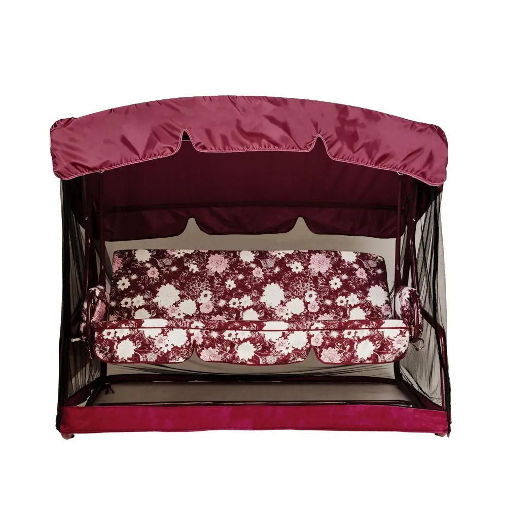 Качели садовые Greengard Эдем 3-х местные бордовый/коричневый STLM-2094231 - Вид №3