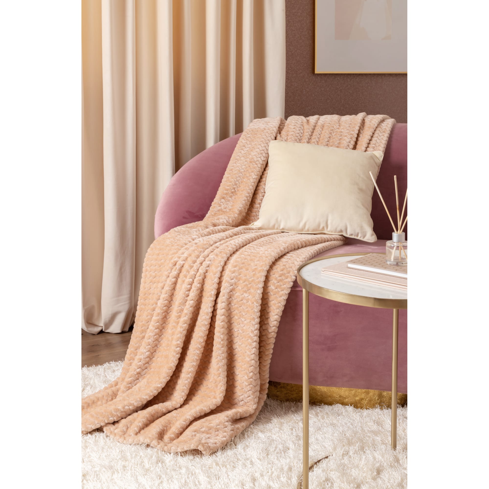 82391613 Плед «Велсофт», 150x200 см, полиэстер, цвет коричневый Santreyd  - Вид №5