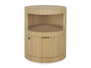 Круглая дубовая тумбочка с ящиками