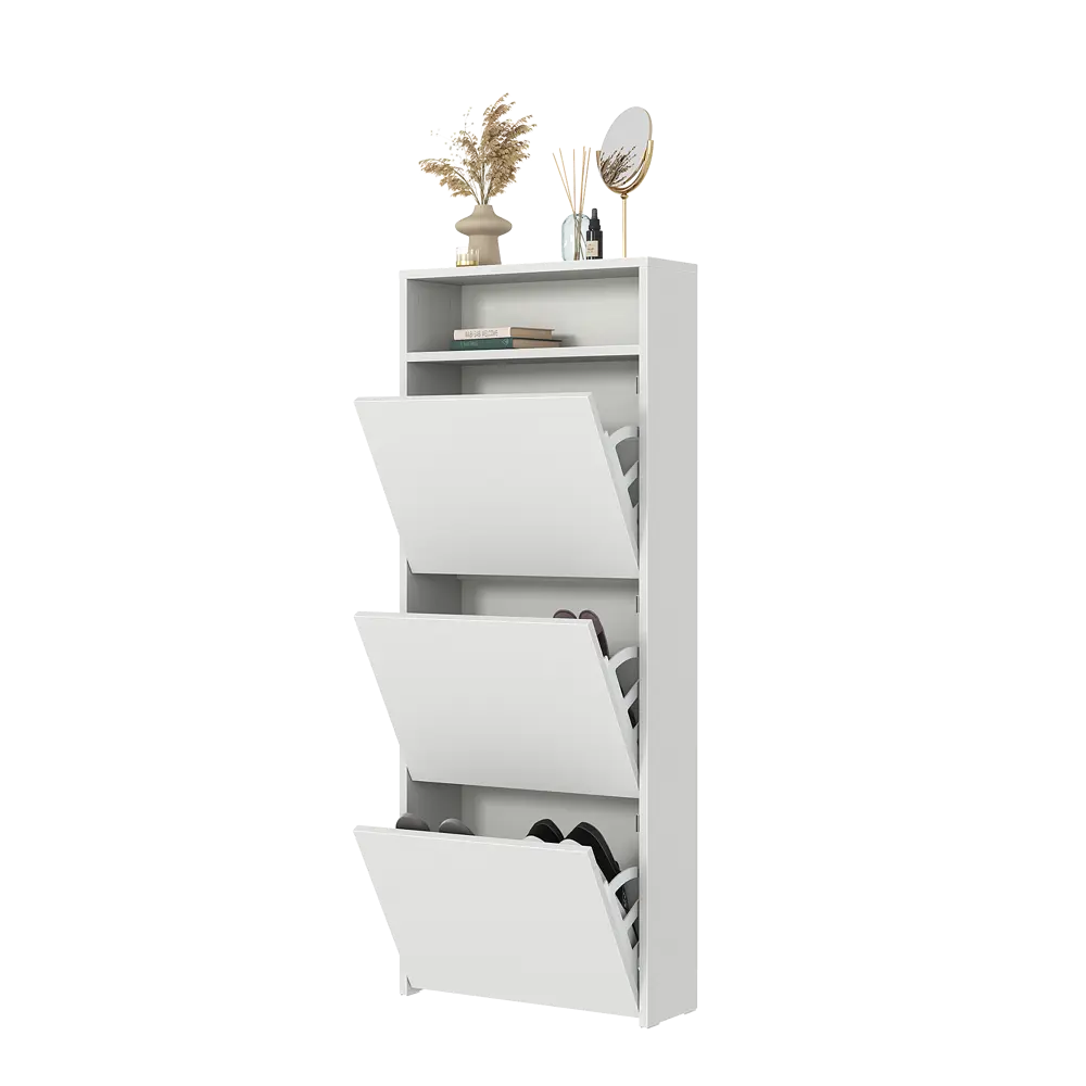 Обувница 50x126.3x17.3 см 3 ящика ЛДСП цвет белый Santreyd STLM-2087911 - Вид №9