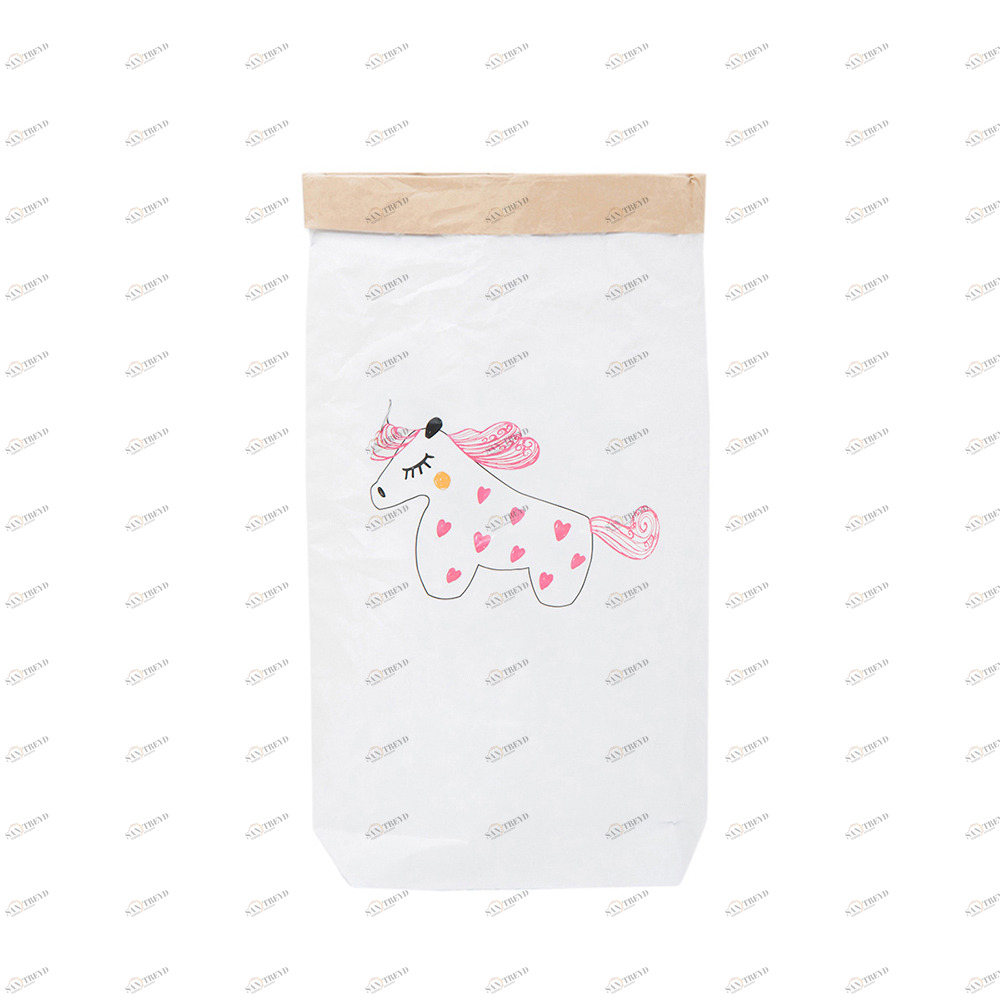 Эко-мешок для игрушек Pink Unicorn из крафт бумаги VAMVIGVAM  282008 Белый;бежевый Santreyd 