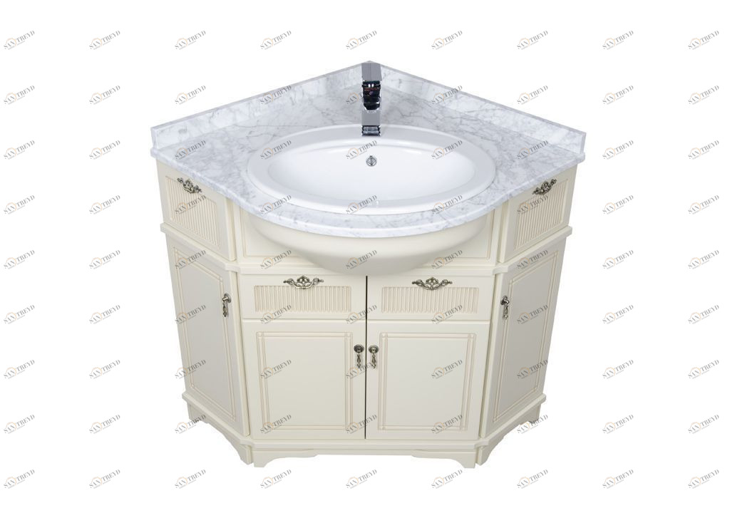 Тумба с раковиной Aquanet Луис 70 угловая бежевый 001676560016823900174218