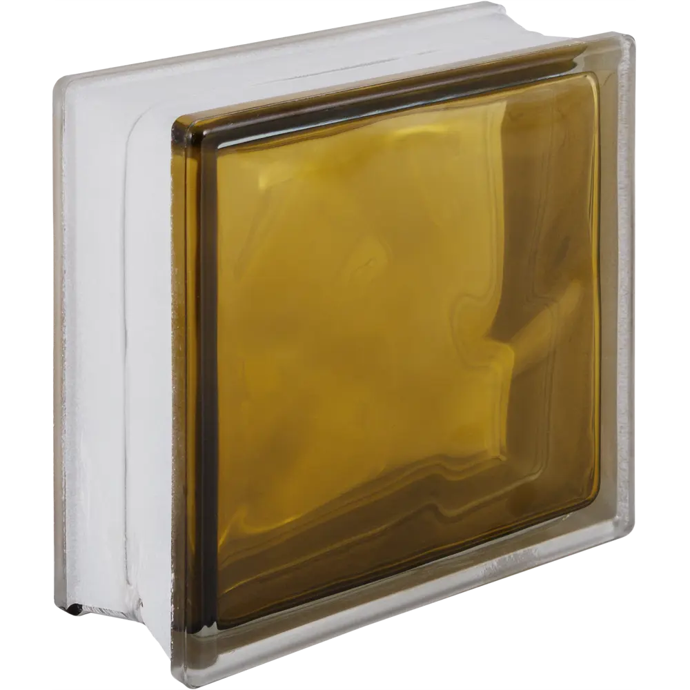 Стеклоблок Волна цвет ярко-бронзовый полуматовый VITRABLOCK STLM-2164735