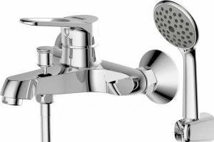 Смеситель для ванны с коротким изливом и аксессуарами ECO-D F693158C-B bravat