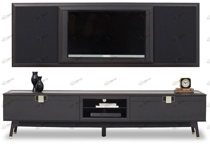 Enza Home Оборудованная стена из массива дерева с подставкой под телевизор Navona sun-id-1425503