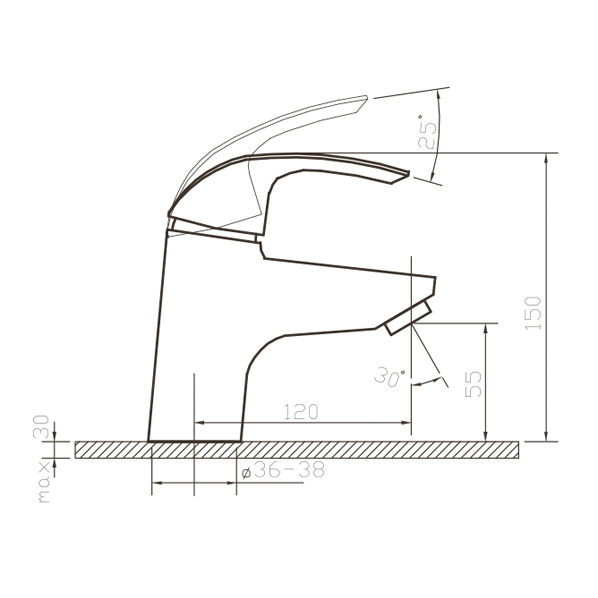 40-04P Gamma  Смеситель для умывальника  ARGO kran  - Вид №1