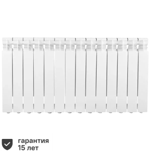 Радиатор секционный Equation Aluminium 500/96 14 секций боковое подключение алюминий белый