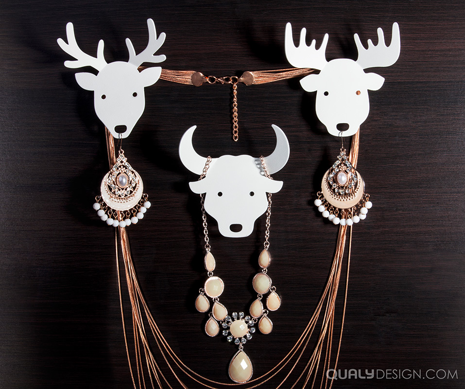 QL10152-BK Держатель для ключей и аксессуаров bull черный Qualy  - Вид №3