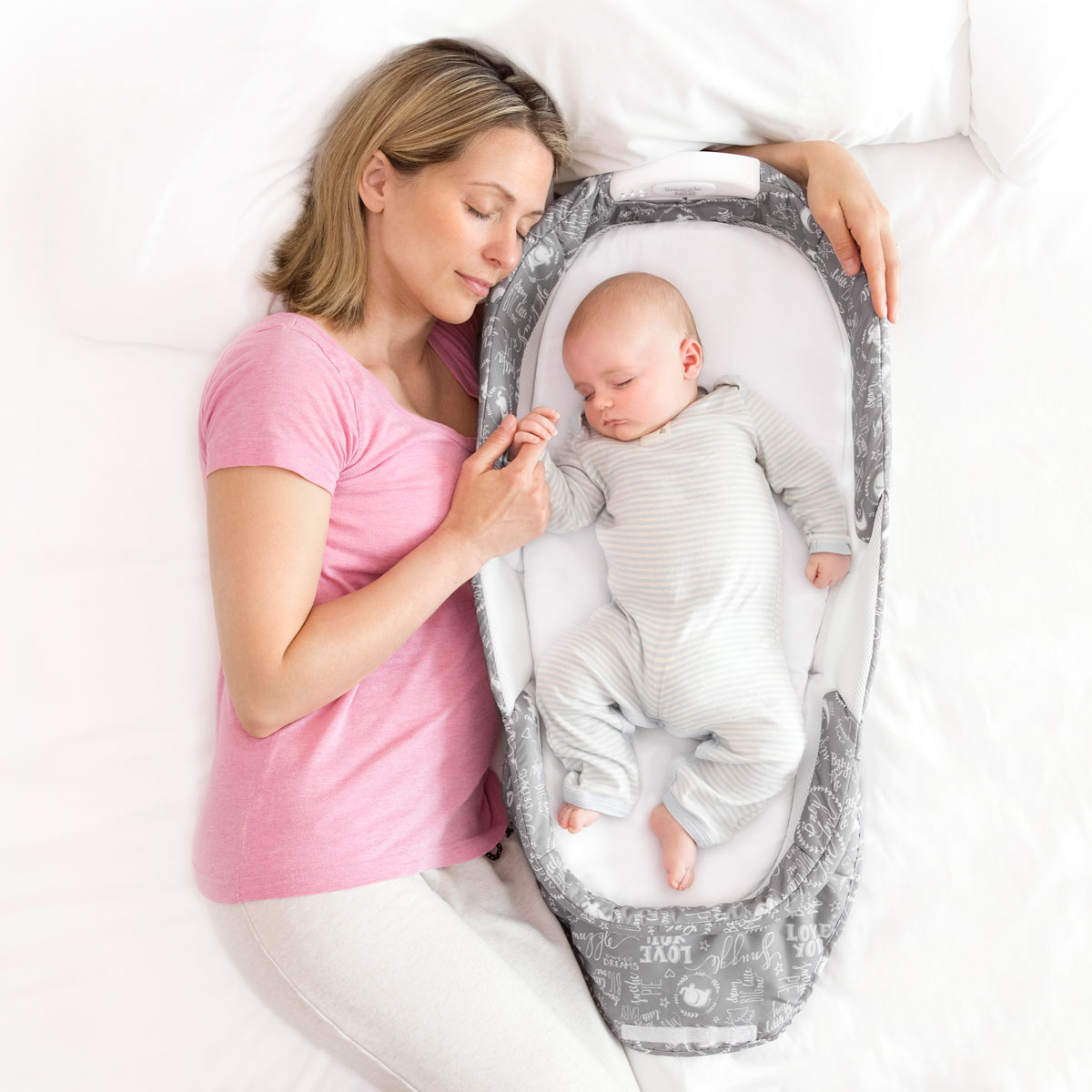 Складная кроватка ХL серая с надписями BABY DELIGHT  322591 Серый Santreyd  - Вид №4