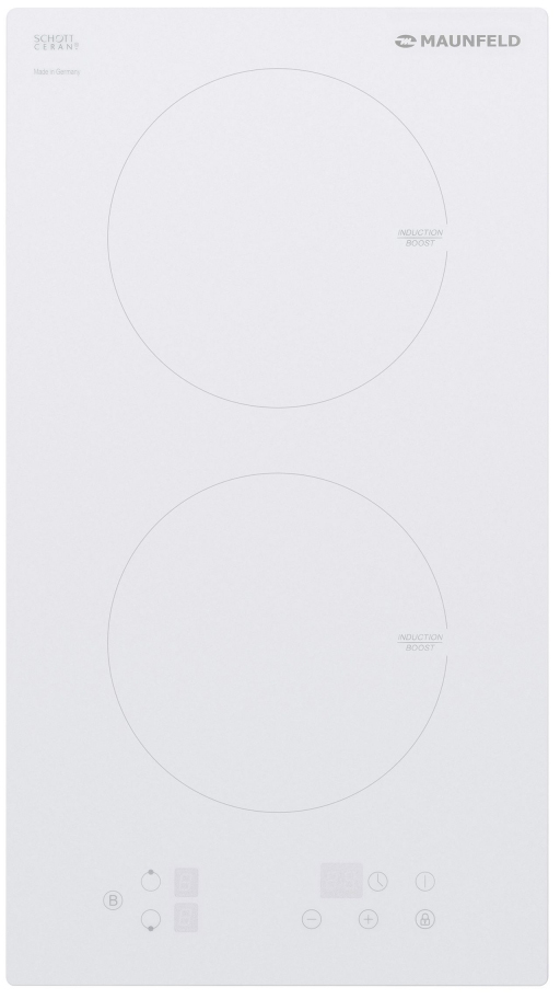 EVI.292-WH Электрическая индукционная панель/ домино, • тип: электрическая 30 см • тип установки: независимая • управление: фронтальное, сенсорное • нагревательный элемент: индукция, 2шт • мощность конфорок, вт: 1 2 0 0 /1 5 0 0 (бустер), 1 5 0 0 /2 0 0 0 Santreyd 