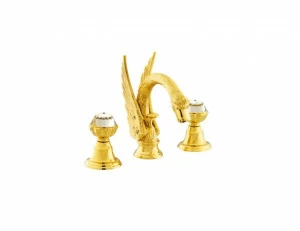 039242.A00.71 Раковина с тремя отверстиями и кристаллами swarovski swan series Античное серебро